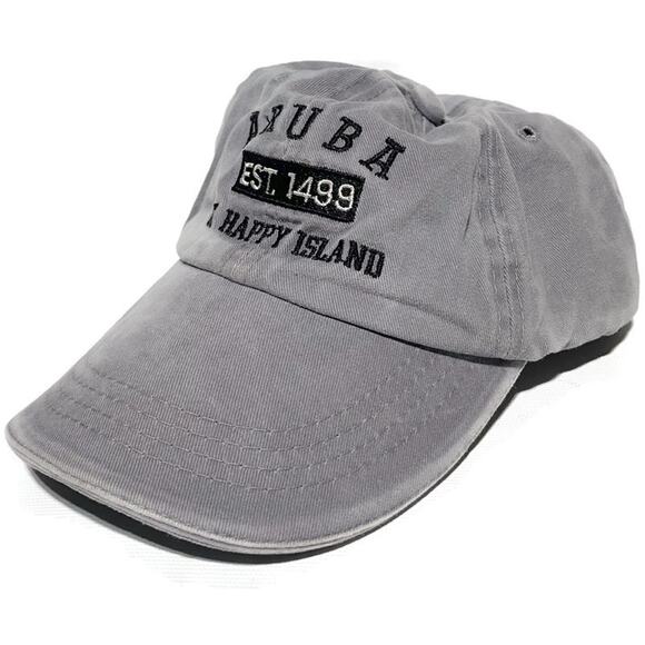 Aruba One Happy Island Ball Cap Grey Adjustable 100% Cotton - Picture 2 of 8